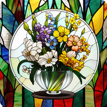 Load image into Gallery viewer, Stained Glass Bouquet-Full Round Diamond Painting-30x30cm
