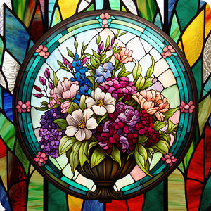 Stained Glass Bouquet-Full Round Diamond Painting-30x30cm