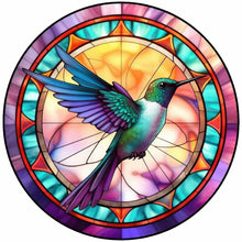 Load image into Gallery viewer, Stained Glass Hummingbird-Full Round Diamond Painting-30x30cm
