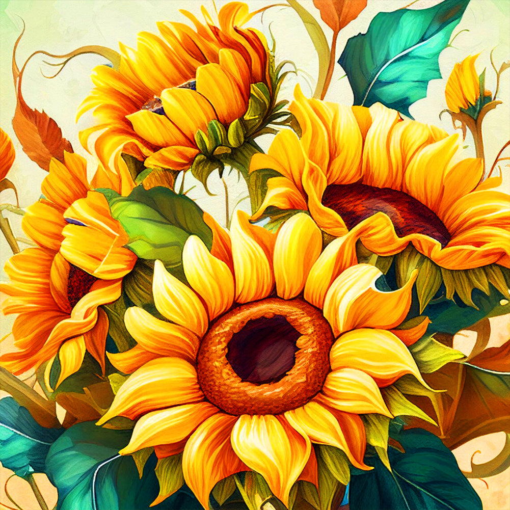 Flower-Full Round Diamond Painting-30x30cm
