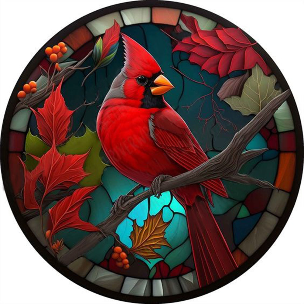 Stained Glass Animal-Full Round Diamond Painting-30x30cm