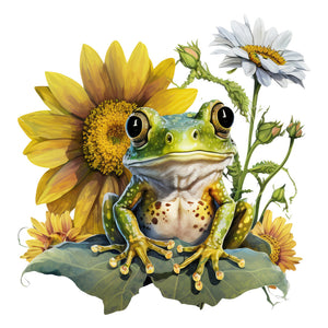 Sunflower Frog-Full Round Diamond Painting-30x30cm