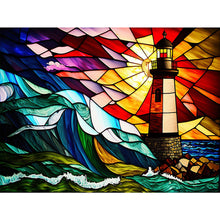 Load image into Gallery viewer, Stained Glass Landscape-Full Round Diamond Painting-40x30cm
