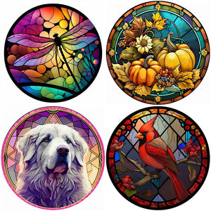 Stained Glass Animal-Full Round Diamond Painting-30x30cm