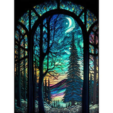 Load image into Gallery viewer, Stained Glass Forest-Full Round Diamond Painting-30x40cm

