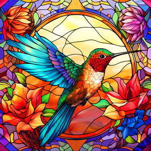 Stained Glass Animal-Full Round Diamond Painting-30x30cm