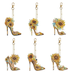 5/6pcs/sets-Cartoon-Double Side Drill-Diamond Keychain
