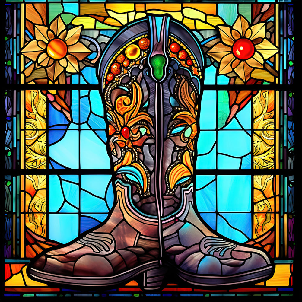 Stained Glass Chelsea-Full Round Diamond Painting-30x30cm