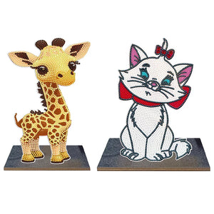 Giraffe/Marie Cat-Single Side Drill-Wooden Ornaments