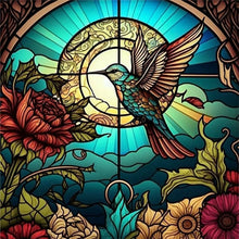 Load image into Gallery viewer, Stained Glass Hummingbird-Full Round Diamond Painting-40x40cm
