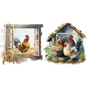 Chicken Coop-Full Round Diamond Painting-30x30cm