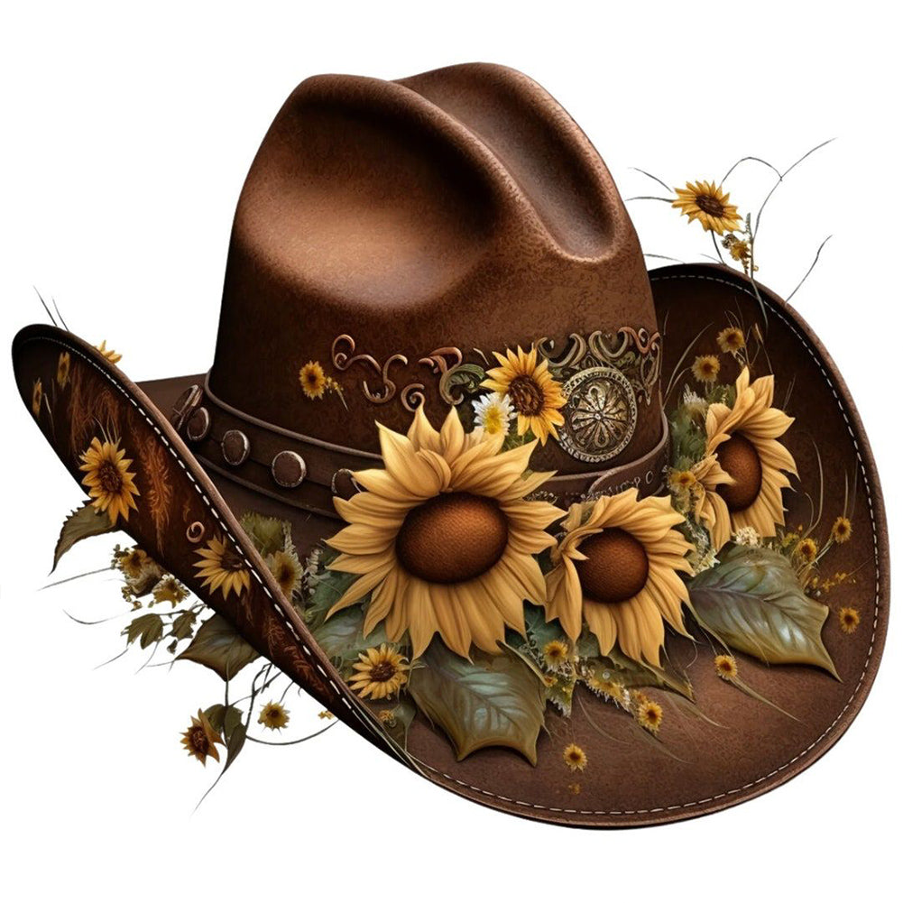 Cowboy Hat-Full Round Diamond Painting-30x30cm