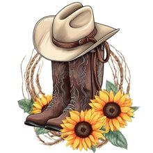 Load image into Gallery viewer, Cowboy Hat-Full Round Diamond Painting-30x30cm
