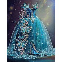 Load image into Gallery viewer, Blue Wedding Dress-Partial Special Diamond Painting-30x40cm
