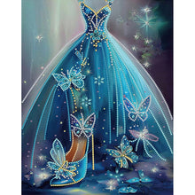 Load image into Gallery viewer, Blue Wedding Dress-Partial Special Diamond Painting-30x40cm
