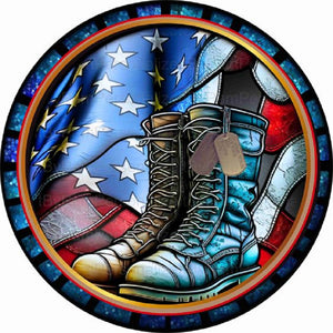 Military Boots-Full Round Diamond Painting-30x30cm