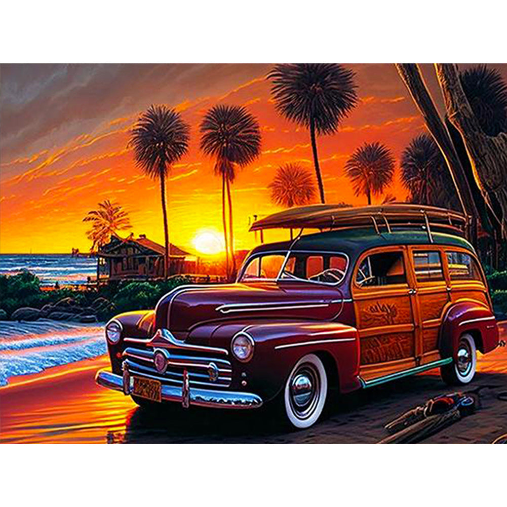 Car-Full Round Diamond Painting-40x30cm