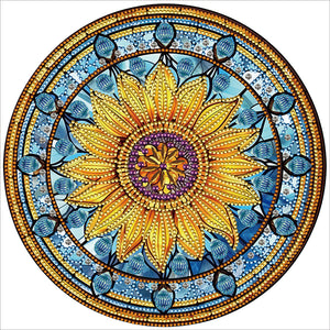 Stained Glass Sunflower-Partial Special Diamond Painting-30x30cm