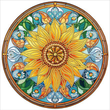 Load image into Gallery viewer, Stained Glass Sunflower-Partial Special Diamond Painting-30x30cm
