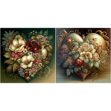 Load image into Gallery viewer, Love Flower Frame-Full Round Diamond Painting-30x30cm
