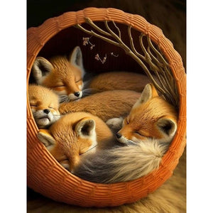 Fox-Full Round Diamond Painting-30x40cm