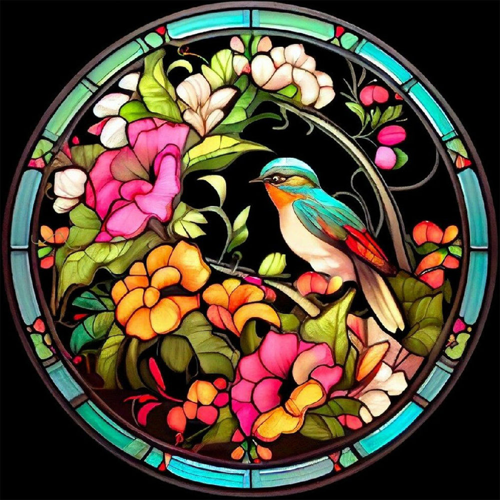 Stained Glass Animal-Full Round Diamond Painting-30x30cm