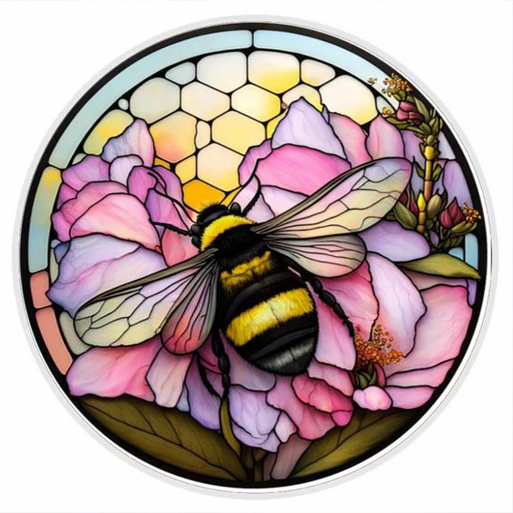 Stained Glass Animal-Full Round Diamond Painting-30x30cm