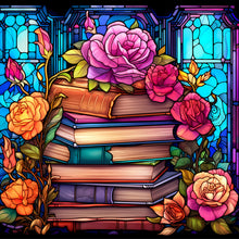Load image into Gallery viewer, Stained Glass Book-Full Round Diamond Painting-30x30cm

