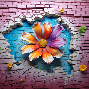 Flowers-Full Round Diamond Painting-30x30cm