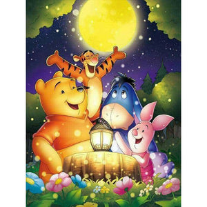 Winnie The Pooh And His Friends-Full Round Diamond Painting-30x40cm