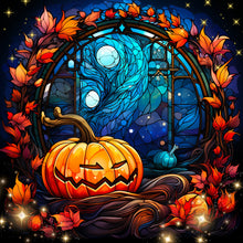 Load image into Gallery viewer, Halloween Pumpkin-Full Round Diamond Painting-30x30cm
