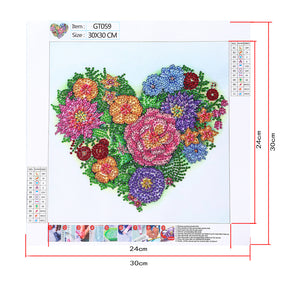 Love Flower-Special Shaped Crystal Diamond Painting-30*30cm