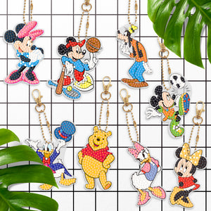 8pcs Mickey Mouse Double Sided Keychain