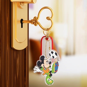 8pcs Mickey Mouse Double Sided Keychain