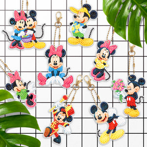 8pcs Mickey Mouse Double Sided Keychain