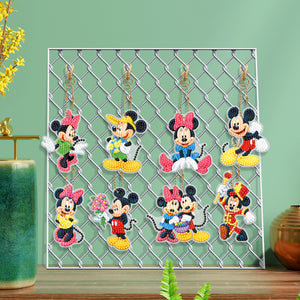 8pcs Mickey Mouse Double Sided Keychain