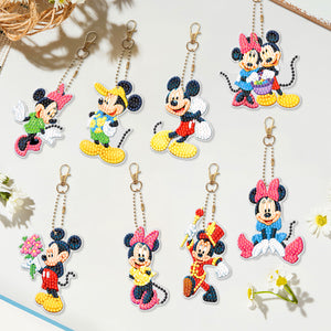 8pcs Mickey Mouse Double Sided Keychain