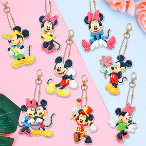 8pcs Mickey Mouse Double Sided Keychain
