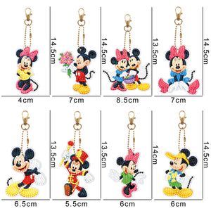 8pcs Mickey Mouse Double Sided Keychain