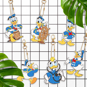6pcs Donald Duck Double Sided Keychain