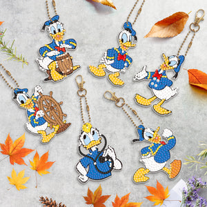6pcs Donald Duck Double Sided Keychain
