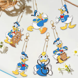 6pcs Donald Duck Double Sided Keychain