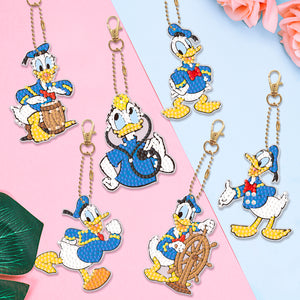6pcs Donald Duck Double Sided Keychain