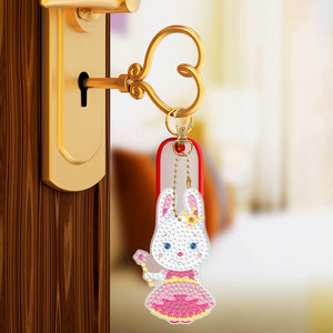 5pcs Rabbit Double Sided Keychain