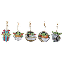 Load image into Gallery viewer, 5Pcs Yoda Double Sided Diamond Painting Keychain

