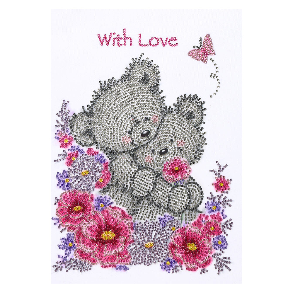 Couple Bear-Special Shaped Crystal Diamond Painting-30*40cm