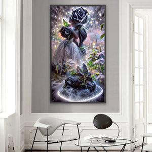 Black Rose-Full Drill Diamond Painting-40x70cm